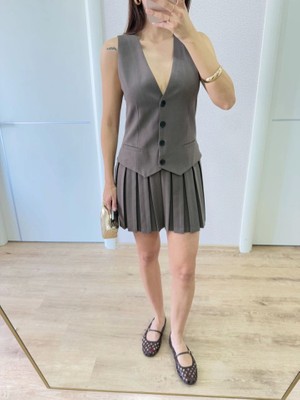 Tiana Takım Görünümlu Yelekli Mini Elbise- Füme