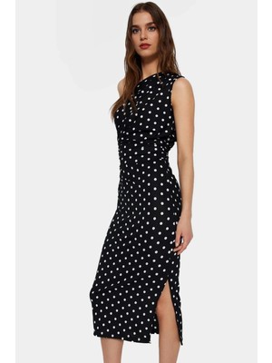 Asimetrik Tek Omuzlu Bodycon Elbise Püsküllü Trend Tasarım Mükemmel Uyum