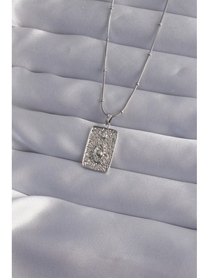 Bfs 316L Çelik Zincir Gümüş Renk Lazer Işlemeli Göz Figür Tarot Kolye