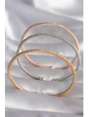 Bfs Pirinç Mix Renk Hasır Model Zirkon Taş Detay Kadın Bileklik Seti