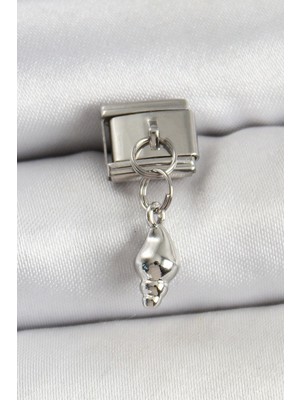 Bfs 316L Çelik Sallantılı Deniz Kabuğu Model Gümüş Renk Nomination Charm