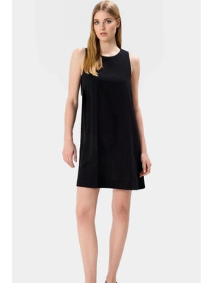 Keten Görünümlü Kolsuz Mini Elbise Geniş Kesim Casual Yazlık Seçkin Malzeme Kaliteli Işçilik