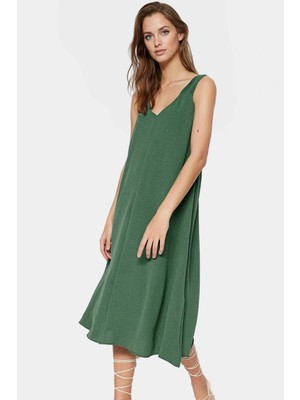 Şık Midi Boy Aerobin Dokuma Elbise Rahat Kalıp Günlük Kullanım Özenle Seçilmiş