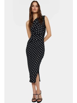 Şık Püsküllü Tek Omuz Midi Elbise Rahat ve Günlük Kullanım Için Kaliteli Işçilik