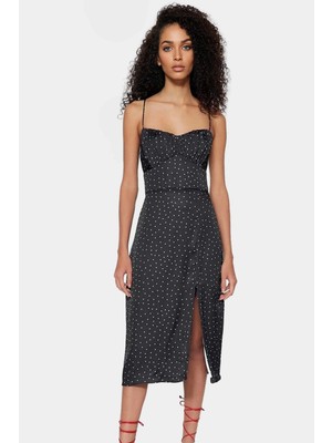 Zarif Leopar Desenli Midi Bodycon Elbise Profesyonel Görünüm Şık Özel Tasarım