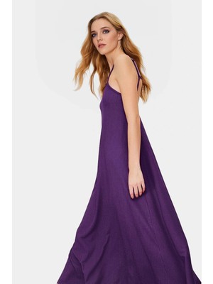 Maxi Elbise A Line Kalıp Ince Askılı Örme Kumaş Günlük Yazlık Seçkin Malzeme Özenle Seçilmiş