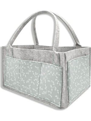 Bfs   Babyjem Keçe Anne Bebek Bakım Çantası 772 Yeşil Çiçek