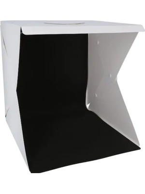 20 x 20 cm Profesyonel Stüdyo LED Işıklı Çift Sıra Ürün Fotoğraf Çekim Çadırı