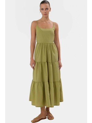 Kolsuz Skater Maxi Elbise Terry Cotton Dokuma Yazlık Özel Tasarım Şık Görünüm