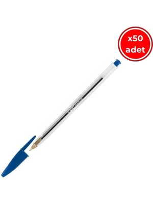 Bic Bıc Cristal Medium Mavi Tükenmez Kalem 50 Adet 1.0 mm Ölçü ile 3 Km Yazma Kapasitesi