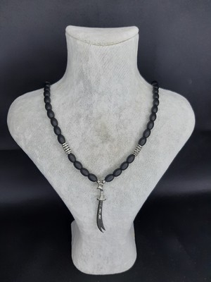 Mryart Oniks Taşı Kolye – Zülfikar Kılıç Uçlu, Doğal Taş, El Yapımı, Unisex