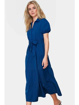 Maxi Dokuma Elbise Nefes Alan Terrycotton Kumaş Skater Kesim Yüksek Kalite Şık Görünüm