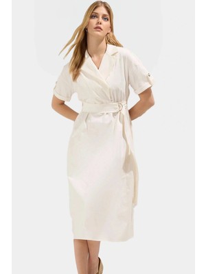 Yazlık Midi Elbise Rahat A Kesim Dokuma Kumaş Casual Stil Modern Dayanıklı Malzeme