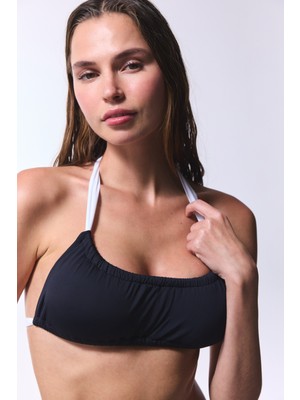 Siyah Adeline Bandeau Bikini Üstü