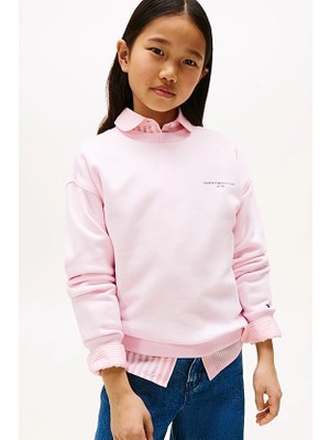 Kız Çocuk Mini Corp Bisiklet Yaka Sweatshirt - Pembe