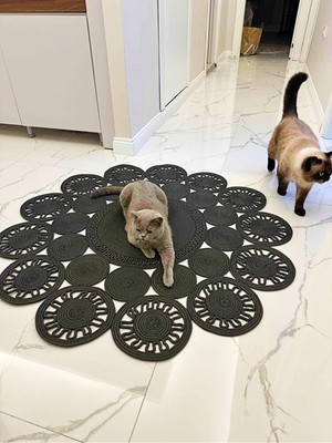 Bhr Creative Jüt Oval Mutfak Banyo Salon Oturma Odası Balkon Paspas Yolluk Halı Kilim
