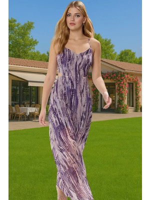 Şık Çiçek Desenli Astarlı Maxi Elbise V Yaka A Kesim Yazlık Şık Görünüm Şık Görünüm Trend Tasarım