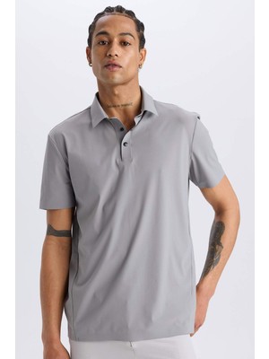 DeFactoFit Esnek Kumaş Standart Fit Polo Yaka Sporcu Kısa Kollu Tişört D9244AX25SP