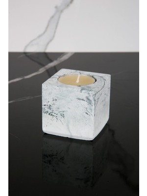 El Yapımı Beton Kare Mumluk