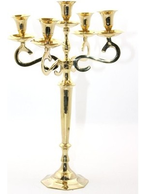 Pirinç 5'li Şamdan