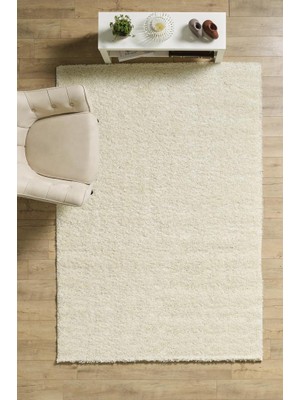 Tek Renk Desensiz Krem Yumuşak Post Peluş Shaggy Halı Salon Oturma Odası Yolluk Mutfak Halısı
