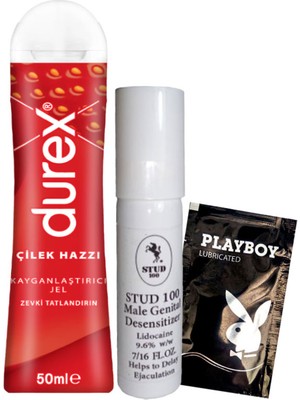Durex Çilek Hazzı 50 ml Jel + Penisinize Titreşimli Halka - Penisyüzüğü + Hediye