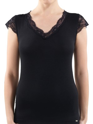Blackspade Kadın Modal Elastan T-Shirt 1348 - Siyah
