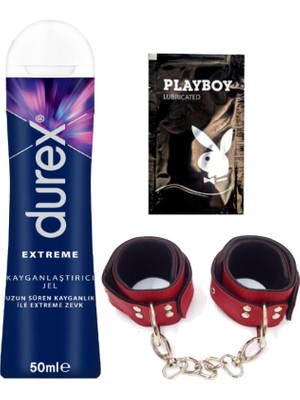 Durex Extreme Analjel 50 ml + Kırmızı Deri El Kelepçesi + Hediye