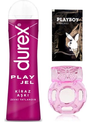 Durex Kiraz Aşkı 50 ml Jel + Penisinize Titreşimli Halka - Penisyüzüğü + Hediye