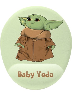 Hamiki Baby Yoda Grogu Bilek Destekli Mouse Pad Ergonomik Kaymaz Taban Mousepad Fare Altlığı