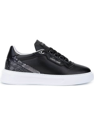Roberto Cavalli Erkek Hakiki Deri Siyah Sneakers & Spor Ayakkabı 780 27777 Erk Ayk Y25 Nero