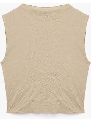 Koton Slim Fit Kolsuz Dik Yaka Crop Atlet