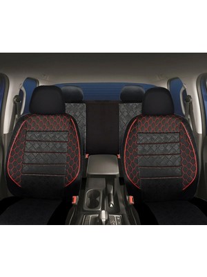 Yıldız Oto Koltuk Kılıfı Fort C-Max 1.6 Tcdi Uyumlu Siyah-Kırmızı Oto Koltuk Kılıfı (Tam Takım Ön Arka Araç Koltuk Kılıfı)