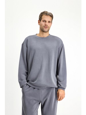 Uzun Kol Bisiklet Yaka 2'li Modal Eşofman Takımı