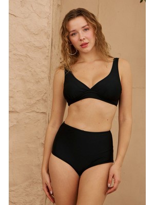 Starinci Kadın Siyah Toparlayıcı Yüksek Bel Bikini Takımı