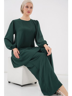Ayrobin Tunik Pantolon Alt Üst Takım 6712 - Zümrüt Yeşili