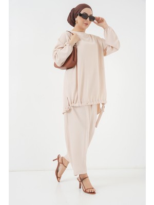 6682 Tunik Pantolon Ikili Takım - Krem