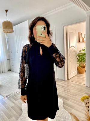 Mall Of Gkc Kadın Uzun Kollu Tül Detay Sandy Mini Boy Elbise