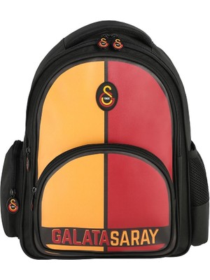 Galatasaray 3 Bölmeli Logo Baskılı Suni Deri Okul Sırt Çantası (25552)