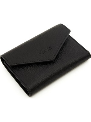 Deriza Odie Hakiki Deri Mini Cüzdan Siyah