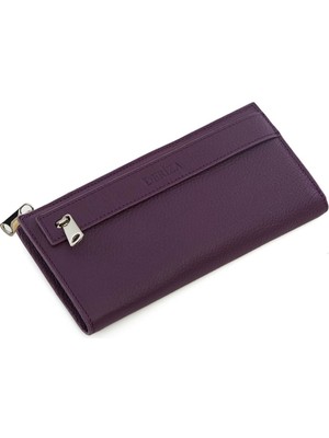 Deriza Yemen Hakiki Deri Cüzdan Mürdüm