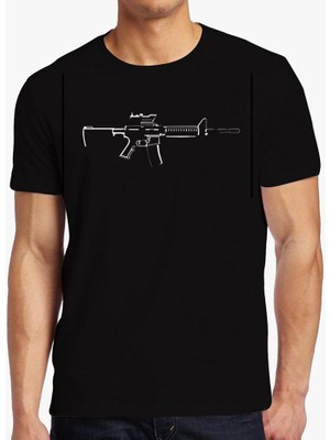 Alfa Giyim Alfa Silüet M15 Baskılı Tişört Siyah