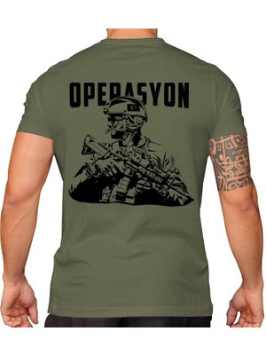 Alfa Giyim Alfa Operasyon Asker Baskılı Tişört