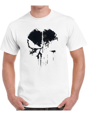 Alfa Giyim Alfa Punisher Siyah Baskılı Tişört