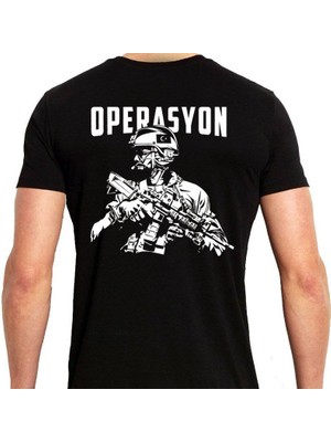 Alfa Giyim Alfa Operasyon Asker Baskılı Tişört