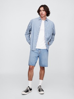 Gap Erkek Mavi Denim Kapri Şort