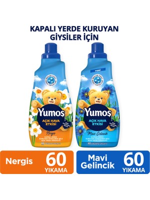 Yumoş Açık Hava Etkisi Yumuşatıcı Mavi Gelincik 1440 ml X1 + Yumoş Açık Hava Etkisi Nergis 1440 ml X1