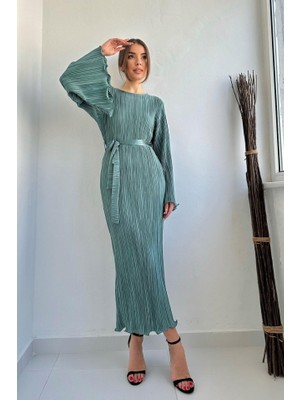 Mall Of Gkc Mint Ispanyol Kol Piliseli Elbise