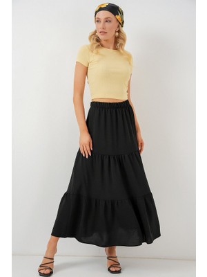 Mall Of Gkc Ayrobin Uzun Etek 8048 - Siyah