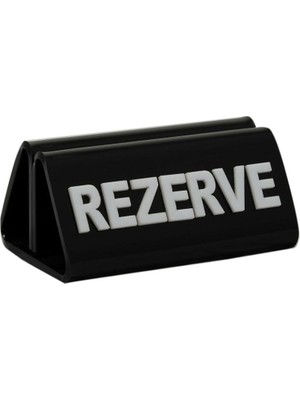 Pleksi Adisyonlu Kafe&restoran Masa Rezerve Yazısı - Siyah Zemin Beyaz Yazı - 5 Adet